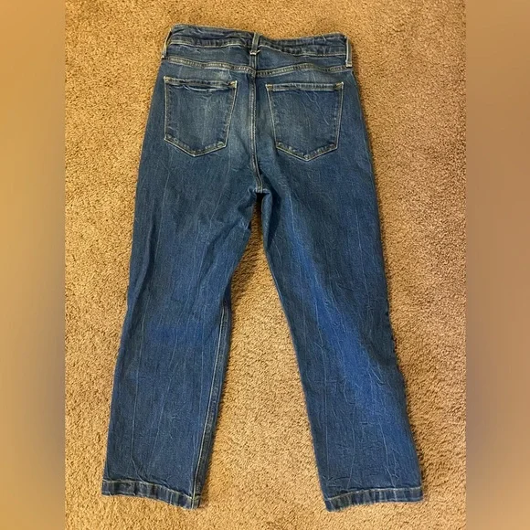 Old Navy Dk Blue Denim Jeans, High Rise, Wide Leg, Size 6 - Picture 3 of 8